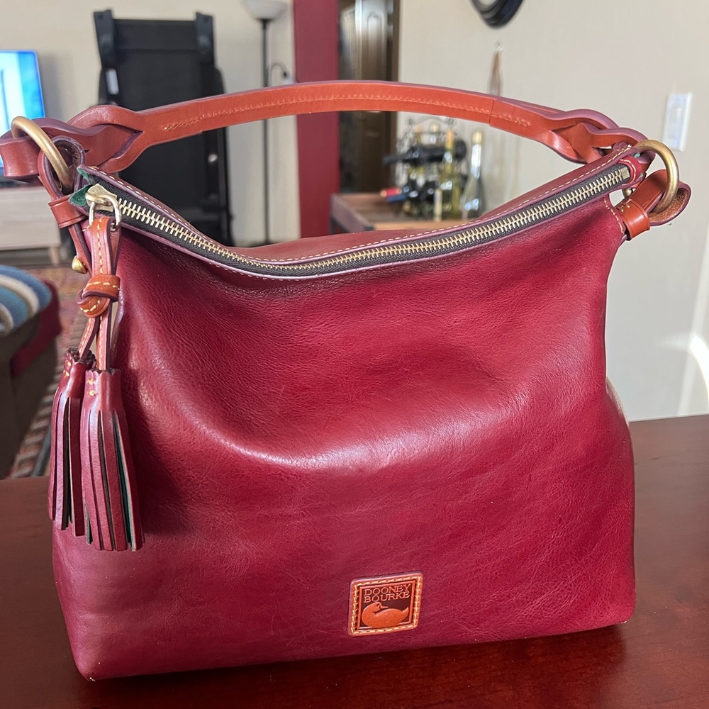 Dooney and Bourke Florentine Leather Twist Strap Hobo